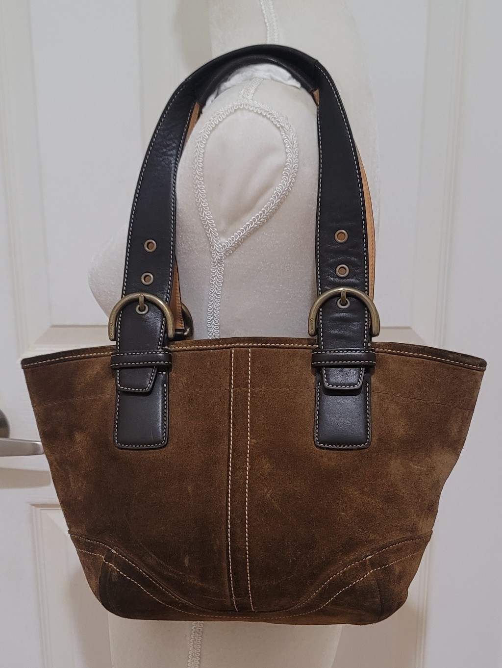 Coach Y2k Vintage Soho Brown Suede Rare Buckle Shoulder Bag